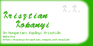 krisztian kopanyi business card